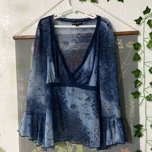 mesh paisley bebe top